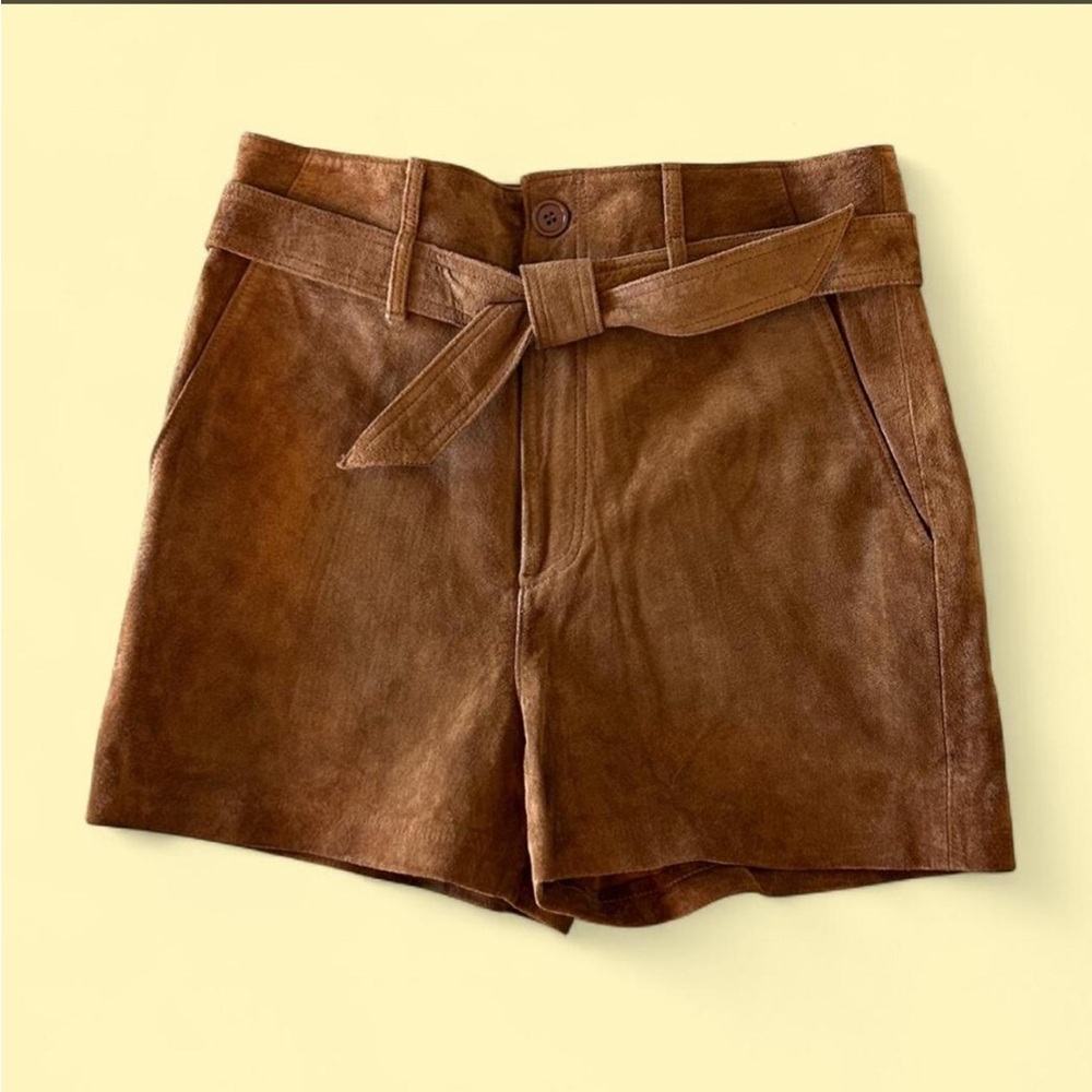 Vintage inspired Suede High-Waisted Shorts